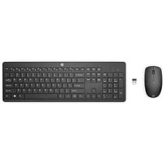 HP 230 bezvadu tastatūras un peles kombinācija (1600 dpi, akumulatora darbības laiks līdz 16 mēnešiem, USB A ports, LED displejs, Windows 7, 8, 10 un Mac OS 10.1 vai jaunāka versija) Spāņu QWERTY tastatūra