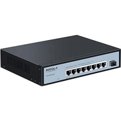 SODOLA 8 prievadų 2.5G PoE jungiklis 120W|1X 10G SFP+ ir 8 x2.5GBase-T PoE prievadai, IEEE802.3af/at, Plug & Play/Stalinis ir sieninis laikiklis 2.5GbE PoE tinklo jungiklis