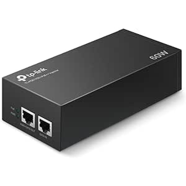 TP-Link TL-POE170S PoE++ inžektors (2 gigabitu porti, savietojams ar 802.3af /at/bt, kopējā jauda ar līdz 60 W, sienas stiprinājums un galddatora dizains, Plug and Play) Melns