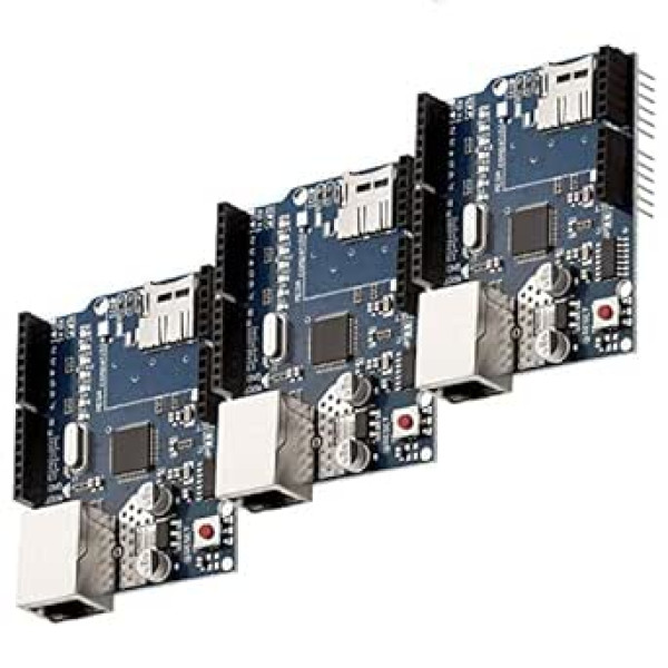 AZDelivery 3 x Ethernet Shield W5100 with MicroSD Card Slot Compatible with Arduino Includes E-Book!