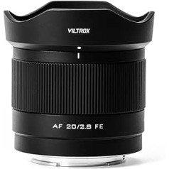 VILTROX 20 mm F2.8 f/2.8 FE objektīvs pilna kadra platleņķa autofokusa primārais objektīvs, saderīgs ar bezspoguļa Sony E-Mount kamerām Alpha a7 a7II a7III a7R a7RII a7RIII a7RIV a7S a7SII a9 a7C