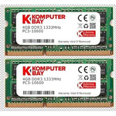 Komputerbay 8GB (2X 4GB) DDR3 SODIMM (204 kontaktu) 1333Mhz PC3-10600 (9-9-9-25) klēpjdatora piezīmjdators Speicher for Apple Mac Mini