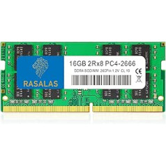 RASALAS 16GB DDR4 2666MHz (DDR4-2666) PC4-21300 (PC4-2666V) Non-ECC Unbuffered 1.2V CL19 2Rx8 1X16GB Sodimm Single Rank 260 Pin Laptop RAM Upgrade