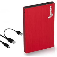 SUHSAI 320GB External Portable Hard Drive 2.5 Inch Storage/Backup Drive with USB 2.0 Storage Expansion Hard Drive Slim Hard Drive Compatible with Mac PC Laptop Desktop (Red)