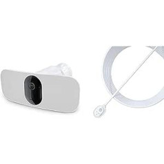 Arlo Pro 3 Outdoor Floodlight Surveillance Camera and Outdoor Charging Cable Bundle - White