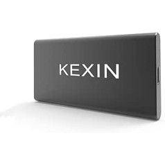 KEXIN 250 GB ārējais SSD pārnēsājamais USB C Fast SSD cietais disks līdz 550 MB/s Cietvielu disks ar USB-C uz USB 3.0 kabeli Darbojas operētājsistēmai Windows Mac OS Dators PS4 Xbox One Switch TV (melns)