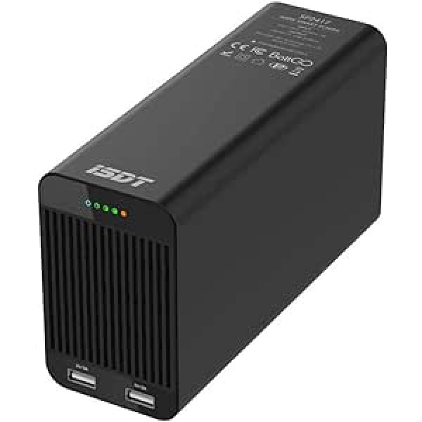 ISDT SP2417 BattGo 400W 17A viedais barošanas avota adapteris spēkstacija 1 līdzstrāvas pieslēgvieta un 2 USB uzlādes izejas porti ceļojumu kempinga avārijas litija/LiPo/Life/Li-ion/NiMH/Nicd akumulatoram (400W)