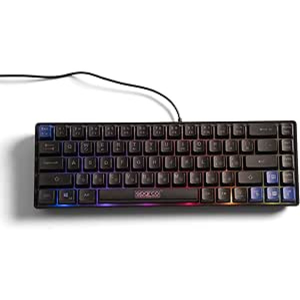 Celly, Ghost vadu tastatūra Sparco Line spēļu tastatūra ASV izkārtojums Rainbow aizmugurgaismojuma anti-ghosting režīma RGB gaismas ar 12 apgaismojuma režīmiem Plug & Play