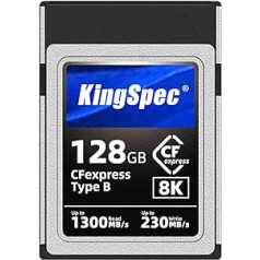 KingSpec CFExpress Type B Memory Card - 128GB/256GB/512GB/1TB, XQD Memory Cards, CFexpress Type b, 8K Raw for DSLR, Compatible with Canon/Nikon/Panasonic Cameras, Pro Photographers (128GB)