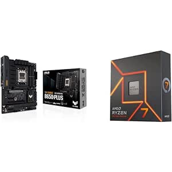 ASUS TUF Gaming B650-PLUS mātesplates ligzda AMD AM5 (Ryzen 7000, ATX, PCIe 5.0, DDR5 atmiņa, 14 barošanas posmi, USB 3.2 Gen 2x2 Type-C, 2.5G Ethernet, L Aura Sync)+ 7 7600X procesors 43 GHz 43. Kaste