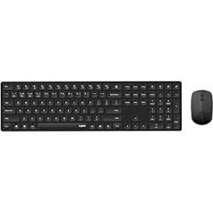 Rapoo Set bezvadu pele + tastatūra (datorpele, tastatūra, bezvadu, Bluetooth, 1300 DPI, USB uztvērējs) Melns