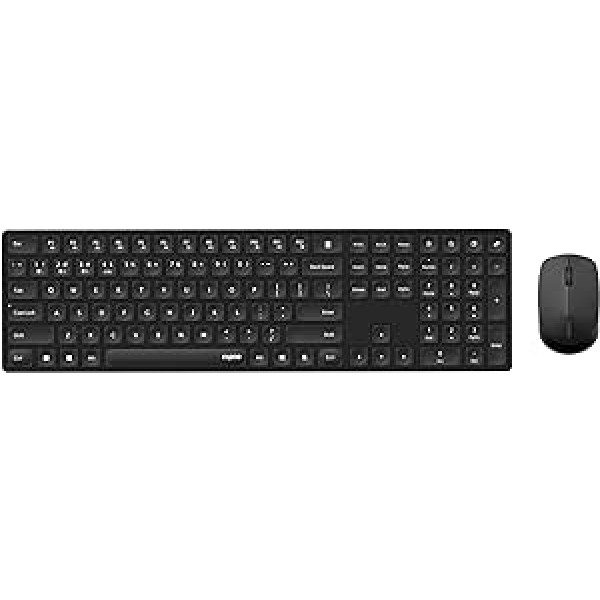 Rapoo Set bezvadu pele + tastatūra (datorpele, tastatūra, bezvadu, Bluetooth, 1300 DPI, USB uztvērējs) Melns