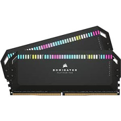 Corsair Dominator Platinum RGB DDR5 RAM 32GB (2x16GB) 6200MHz CL36 Intel XMP iCUE saderīga datora atmiņa — melna (CMT32GX5M2E6200C36)