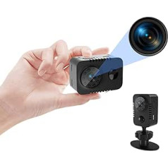 1080P mini šnipinėjimo kamera, paslėpto kūno kamera Vaizdo įrašymo įrenginys Nešiojama policijos kamera su PIR judesio jutikliu ir naktinio matymo mažomis auklės kameromis Namų stebėjimo kamera 60 dienų budėjimo režimu (be WiFi)