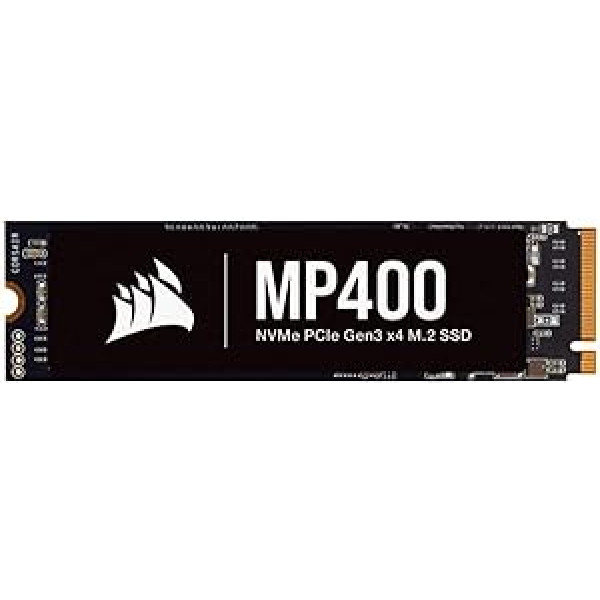 Corsair MP400 2TB M.2 NVMe PCIe x4 Gen3 SSD (skaitymo greitis iki 3480 MB/s ir nuoseklaus rašymo greitis iki 3000 MB/s, didelio tankio 3D QLC NAND) Juoda