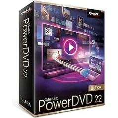 CyberLink PowerDVD 22 Ultra | Godalgotais multivides atskaņotājs Blu-ray/DVD diskiem un profesionālai multivides atskaņošanai un pārvaldībai | Atskaņošana praktiski visos failu formātos | Windows 10/11 [Kaste]