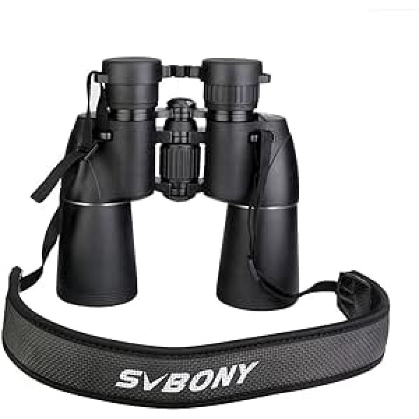 Svbony SV206 Binoculars, 10x50 Binoculars for Adults, HD FMC Lens Bak4 Porro Prism Waterproof Binoculars with Neck Strap Carry Bag for Bird Watching, Moon, Safari