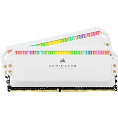 Corsair Dominator Platinum RGB 16GB (2x8GB) DDR4 3200MHz C16, RGB LED Lighting AMD Optimised Memory (High Clock Frequencies, Low Latencies, 12 Controllable Capellix RGB LEDs) - White