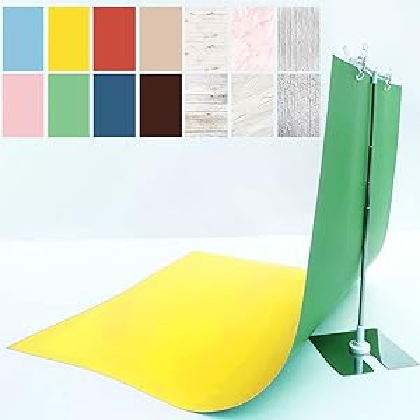 7 Pieces 14Patterns Photography Background Paper with Stand, 34 x 23 inches / 81 x 50 cm, Double-Sided Photo Table Top, Backdrops Props for Food, Jeweller