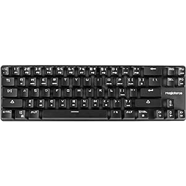 Qisan Mechanische Tastatur Gaming-Tastatur GATERON Brown Switch Verdrahtete hintergrundbeleuchtete mechanische Mini-Design (60%) 68 Tasten Tastatur Case Black Magicforce