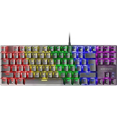 MARSGAMING MK80 melns, mehāniskā spēļu tastatūra TKL FRGB, antighosting, slēdzis mehāniski zils, ASV valoda