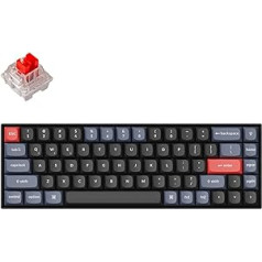 Keychron K6 Pro QMK/VIA belaidė mechaninė klaviatūra, JAV ANSI išdėstymas karštai keičiama Keychron K Pro Red Switch klaviatūra, 65 % išdėstymas RGB foninio apšvietimo biuro klaviatūra