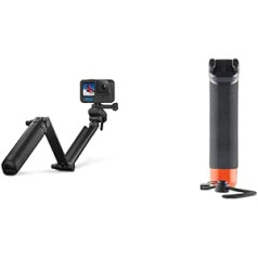 GoPro 3-Way 2.0 (statīva/rokturis/pagarinātāja rokturis) — oficiālie GoPro aksesuāri, AFAEM-002, melns un peldošs rokturis, ceļojumu un sporta AFHGM-003