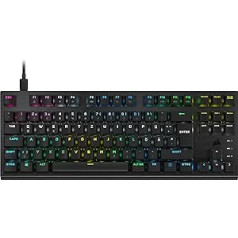 Corsair K60 PRO TKL RGB Tenkeyless optiskā-mehāniskā vadu spēļu tastatūra — OPX lineārais slēdzis — polikarbonāta taustiņu vāciņi — saderīgs ar iCUE — QWERTZ DE — PC, Mac, Xbox — melns