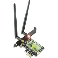 Ziyituod ZYT WLAN karte, Intel WiFi 6E AX210, līdz 5400 Mbit/s Bluetooth 5.2, 6G/5G/2.4G PCIe WiFi 6 Bluetooth karte operētājsistēmai Windows 11/10 (64 bitu)