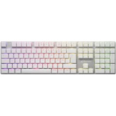 Sharkoon PureWriter RGB mehāniskā zema profila tastatūra (RGB apgaismojums, sarkani slēdži, plakanie taustiņi, apgaismojuma efekti, noņemams USB kabelis) Balta