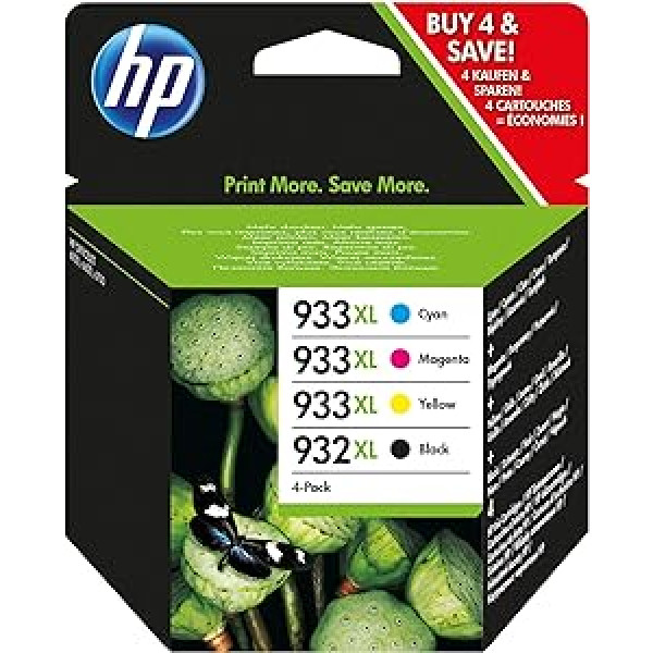 HP originalus atspalvis Nr. 932XL Juoda ir Nr. 933XL Color Pack 4 Stück für HP Officejet 6100/6600/6700