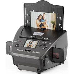 Multi Scanner for Photos, Slides and Negatives, Converts 35mm Slide Negative Photos to Digital JPEG Format with Image Editing Software and 8GB Memory Card