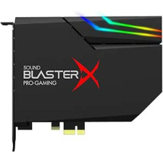 Creative Sound BlasterX AE-5 Plus SABRE32-Class Hi-Res 32 bit/384kHz PCIe žaidimų garso plokštė ir DAC su Dolby Digital DTS, Xamp diskretiškos ausinės su dviem stiprintuvais, iki 122 dB SNR, RGB apšvietimo sistema