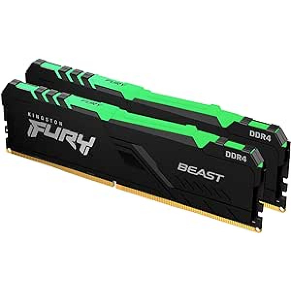 Kingston Fury Beast RGB 32GB (2x16GB) 3733MT/s DDR4 CL19 Desktop Memory Kit with 2 KF437C19BB1AK2/32