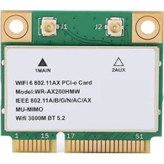 Annadue bezvadu WiFi karte, AX200HMW 2.4G/5G divjoslu bezvadu tīkla karte, 2974M WiFi6 Bluetooth 5.2 Mini PCI-E bezvadu karte, 802.11 A/B/G/N/AC/AX klēpjdatoram