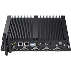 BASOARO Mini Industrial PC, Fanless PC i5 4200U, Mini PC RS232, Dual Gigabit RJ45 LAN, 8GB RAM 128GB SSD, HD VGA Dual Display Support 4K, Dual Band WiFi, BT 4.0, 6 USB, Mini PC Windows 10