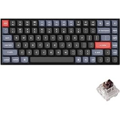 Keychron K2 Pro QMK/VIA mechaninė belaidė klaviatūra Laidinės klaviatūros makrokomandos, programuojamos su karštai keičiamais K Pro LED baltais klavišų dangteliais PBT, skirtas Mac Windows Linux