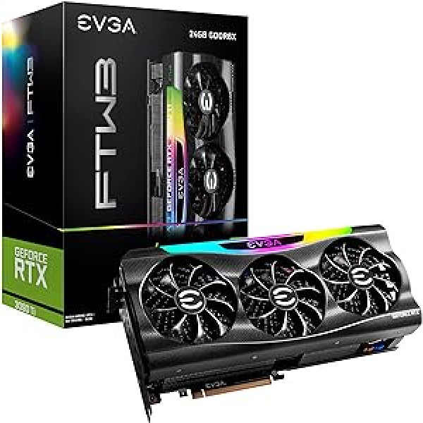 EVGA GeForce RTX 3090 Ti FTW3 Gaming, 24G-P5-4983-KR, 24GB GDDR6X, iCX3, ARGB LED, Backplate, Free eLeash