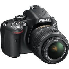 Nikon D5100 SLR-dijitālā kamera (16 MP, 7,5 cm (3 collas) kamera, ekrāns, monitors, ekrāns, Full-HD video komplekts dahil AF-S DX 18–55 mm VR (Bildstb.) (Generalüberholt)