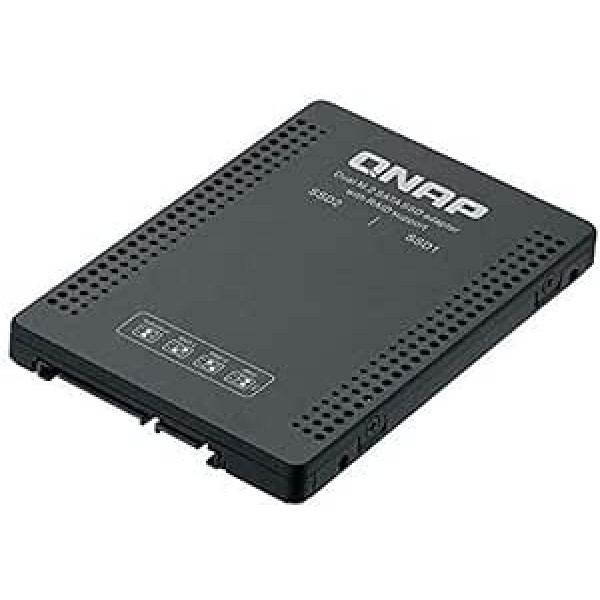 Qnap Systems 6.35 cm 2.5 Inch SATA to Dual M.2 2280 SATA Drive Adapter Hardware RAID 0/1 JBOD Individual Disk Modes, QDA-A2MAR