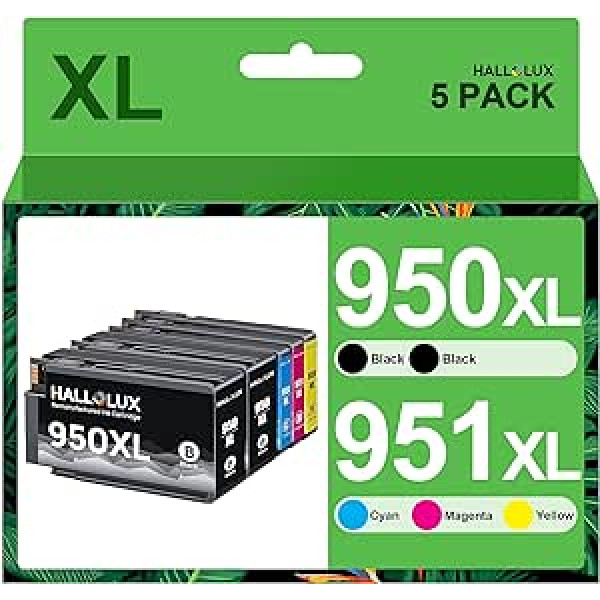 HALLOLUX 950XL 951XL printeru kasetnes, kas saderīgas ar HP 950 951 XL Multipack, kas paredzētas HP Officejet Pro 8610 8620 8600 8600 Plus 8100 8630 8640 8660 8615 81dcken Printer