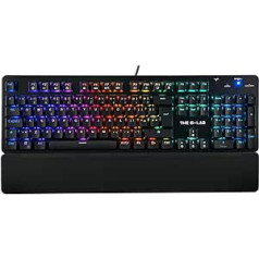 G-Lab Keyz Rubidium Teclado Mecánico Gaming QWERTY — iekļauts — Alto Rendimiento — Teclado Mecánico sarkans slēdzis — Retroiluminación RGB, Anti-Ghosting, ReposaMuñecas — PC PS4 Xbox One ()