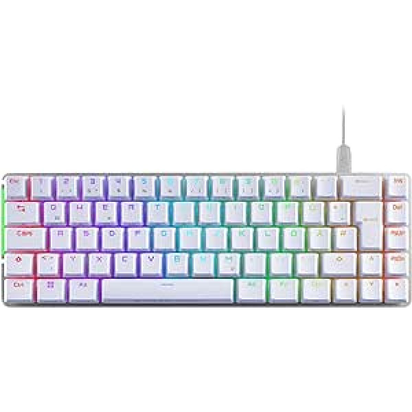 ASUS ROG Falchion Ace WHT RGB Gaming Keyboard (German Layout, 65% Form Factor, Touch Panel, Mechanical ROG NX Red Switches, 2 x USB-C Ports, Ergonomic, Aura Sync, Keyboard Cover, White)