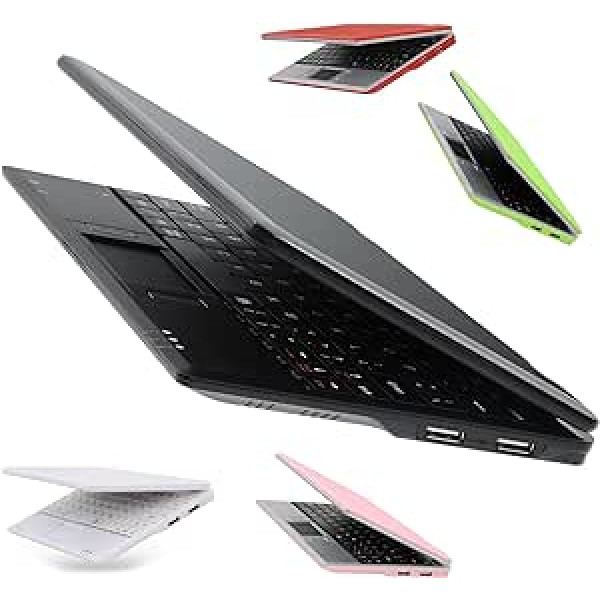 Bigmachine 7 collu pārnēsājams mini dators klēpjdators dators Netbook bērniem Android 12 Quad Core 32GB WiFi Iebūvēta kamera Netflix YouTube Flash Player (melns)