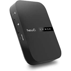 NEWQ Filehub AC750 ceļojumu maršrutētājs: pārnēsājamā cietā diska SD karšu lasītājs ceļojumiem | Bezvadu piekļuve ārējam cietajam diskam un USB atmiņas ierīcei, lai dublētu fotoattēlus un failus no mobilā tālruņa klēpjdatora