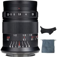 7Artisans 60 mm F2.8 II manuālā fokusa APS-C Prime Makro objektīvs mikro četru trešo stiprinājumu MFT M4 / 3 montāžas kameras Olympus EMP1 EMP2 E-PL1 E-PL2 E-PL3 E-PL5 priekš Panasonic G4 G5 G6 GF5 GF6 GM1