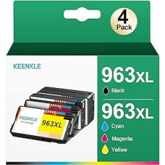 KEENKLE 963XL pārbūvētas tintes kasetnes priekš HP 963 963 XL, kas paredzētas HP OfficeJet Pro 9010 9012 9013 9014 9015 9016 9018 9019 9020 9018 9019 9020 9029 9020 90290 9020 9022 92690/Blackmaanga/8.