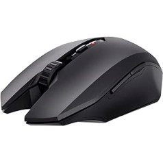 Trust Gaming GXT 115 Macci Kabellose Gaming-Maus, 240–2400 DPI, 6 Tasten, Optische Funkmaus, 10 m Funkbereich, Verstaubarer Mikro-USB-Empfänger, für Rechts- und Linkshänder, PC/Klēpjdators/Mac