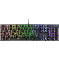 Mars Gaming MK422 melns, mehāniskā spēļu tastatūra RGB, antighosting, mehāniskais slēdzis brūns, itāļu valoda