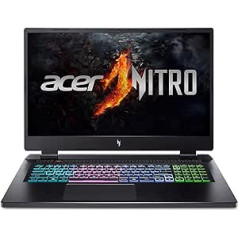 Acer Nitro 17 (AN17-51-71ER) žaidimų nešiojamasis kompiuteris | 17,3 colio WQHD 165 Hz ekranas | Intel Core i7 13700H | 16 GB RAM | 1 TB SSD | NVIDIA GeForce RTX 4060 | Windows 11 | QWERTZ klaviatūra | Juoda